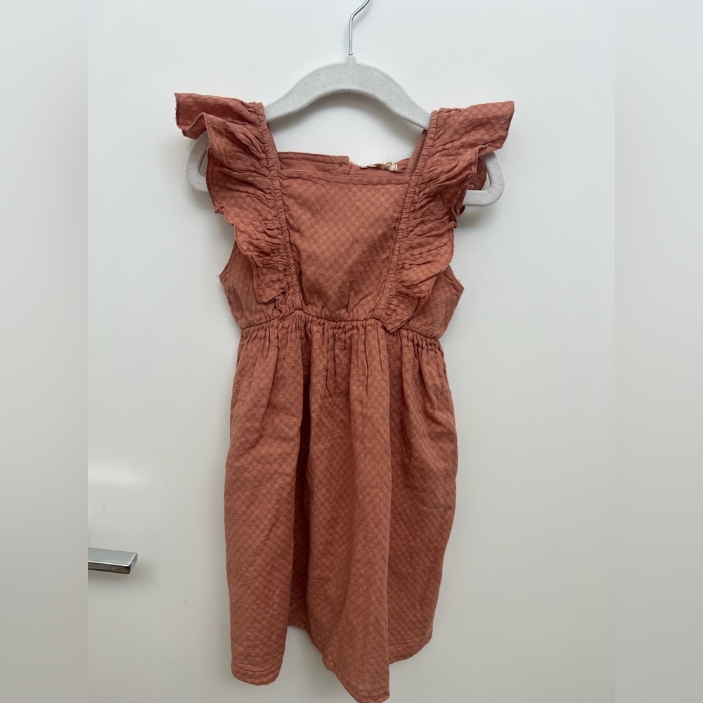 Adorable Ruffled Kids Dress in Peach
